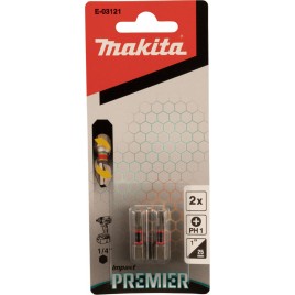 Makita E-03121 Końcówka wkrętak /bit udarowa PH1 Impact Premier (C-form), PH1-25mm, 2Szt.