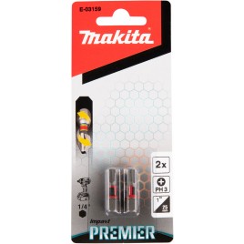 Makita E-03159 Końcówka wkręt / bot udarowa Impact Premier (C-form), PH3-25mm, 2Szt.