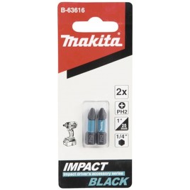 Makita B-63616 Bit wkrętakowy udarowy 1/4" Impact Black PH2, 25mm/2ks