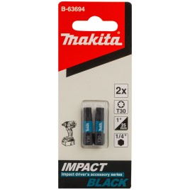 Makita B-63694 Końcówka wkrętakowa udarowa 1/4" Impact Black T30, 25mm/2ks