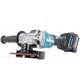 Makita GA029GM201 Akumulatorową szlifierka kątową 125mm Li-ion XGT (2x4,0Ah/ 40V) Makpac4