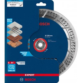 BOSCH Diamentowa tarcza tnąca EXPERT MultiMaterial 230 x 22,23 x 2,4 x 15 mm 2608900663