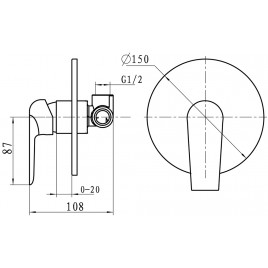 NOVASERVIS NOBLESS HEDA Bateria wannowo-prysznicowa z przełącznikiem, chrom 40050R,0