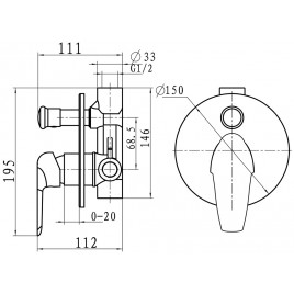NOVASERVIS NOBLESS WAT Bateria wannowo-prysznicowa z przełącznikiem, chrom 39050R,0