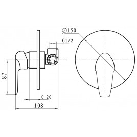 NOVASERVIS NOBLESS WAT Bateria prysznicowa podtynkowa, chrom 39050,0