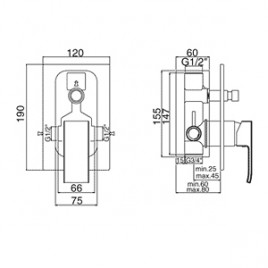 PAFFONI LEVEL Bateria natryskowa chrom LEA015CR