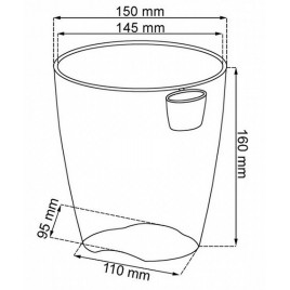 Prosperplast LIMES UNO Doniczka 15cm, 1,9l, biały DLU150