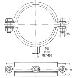 RABOVSKY LUPD obejma dwuczęściowa, M8, 314–319 mm 11220315