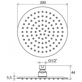 RAVAK 984.01 Deszczownica okrągła SLIM, 200mm X07P335