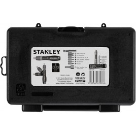 Stanley 0-63-038 Wkrętak pistoletowy z grzechotką z zestawem końcówek, 40 sztuk