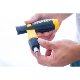 Stanley 0-63-038 Wkrętak pistoletowy z grzechotką z zestawem końcówek, 40 sztuk