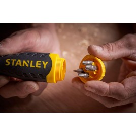 Stanley 0-68-010 Multi-Bit wkrętak z grzechotką i 10 wymiennymi końcówkami