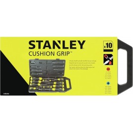 Stanley 2-65-014 CushionGrip Zestaw wkrętaków równoległych Pozidriv, 10 sztuk