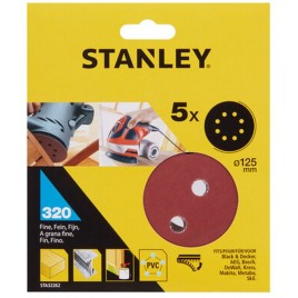 Stanley STA32262 Papier ścierny do szlifierek mimośrodowych 125mm, P320, 5 sztuk