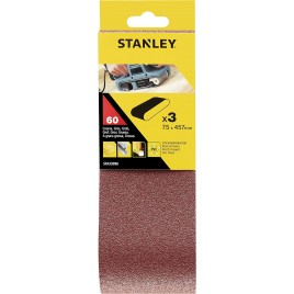 Stanley STA33096 Pasy ścierne 75x457mm, P60, 3 sztuki