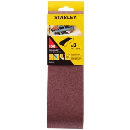 Stanley STA33196 Pasy ścierne 75x533mm, P100, 3 sztuki
