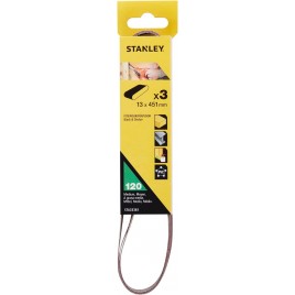Stanley STA33381 Pasy ścierne do pilników taśmowych, P120, 13x455mm, 3 sztuki