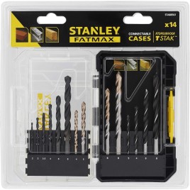 Stanley STA88561 FatMax 14-częściowy zestaw wierteł do metalu, muru, drewna