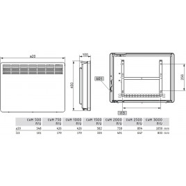 Stiebel Eltron CWM 2500 U Grzejnik konwektorowy wiszący, 2,5kW, 230V 200266