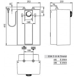 Stiebel Eltron ESH 5 U-N Trend +A Mały ogrzewacz pojemnościowy 5l, 2kW z armaturą 201387