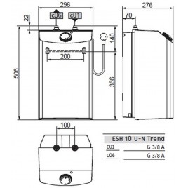 Stiebel Eltron ESH 10 U-N Trend Mały ogrzewacz pojemnościowy z armaturą, 10l, 2kW 201392