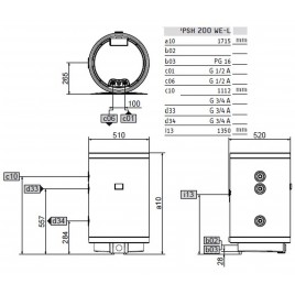 Stiebel Eltron PSH 200 WE-H Pojemnościowy ogrzewacz wody 191l 2kW 236241