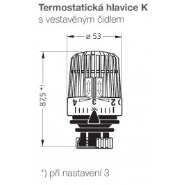 HEIMEIER Głowica termostatyczna K,Skala nastaw z wartościami temperatury 6000-00.600