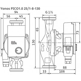 WILO YONOS PICO1.0 25 / 1-8-130 mm Pompa obiegowa 4248087